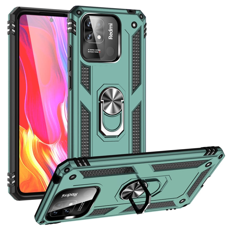 For Xiaomi Redmi 12C / 11A Shockproof TPU + PC Phone Case with Holder(Dark Green) - Mi 11 Ultra Cases by buy2fix | Online Shopping UK | buy2fix