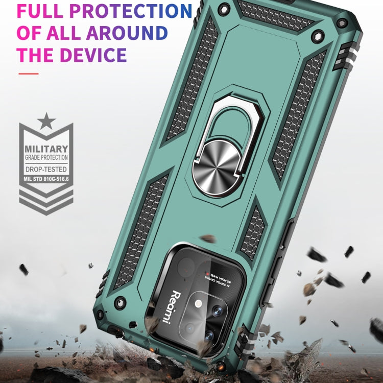 For Xiaomi Redmi 12C / 11A Shockproof TPU + PC Phone Case with Holder(Dark Green) - Mi 11 Ultra Cases by buy2fix | Online Shopping UK | buy2fix