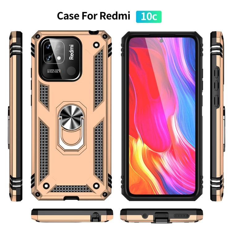 For Xiaomi Redmi 12C / 11A Shockproof TPU + PC Phone Case with Holder(Gold) - Mi 11 Ultra Cases by buy2fix | Online Shopping UK | buy2fix