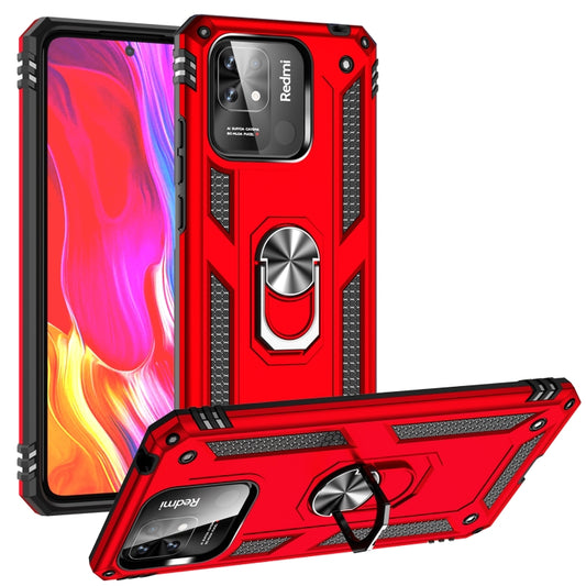 For Xiaomi Redmi 12C / 11A Shockproof TPU + PC Phone Case with Holder(Red) - Mi 11 Ultra Cases by buy2fix | Online Shopping UK | buy2fix