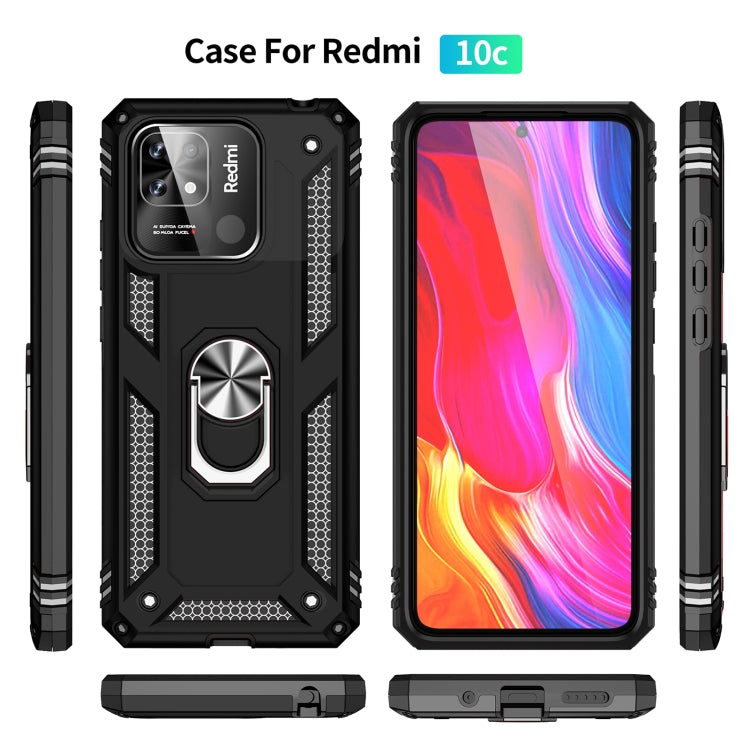 For Xiaomi Redmi 12C / 11A Shockproof TPU + PC Phone Case with Holder(Black) - Mi 11 Ultra Cases by buy2fix | Online Shopping UK | buy2fix