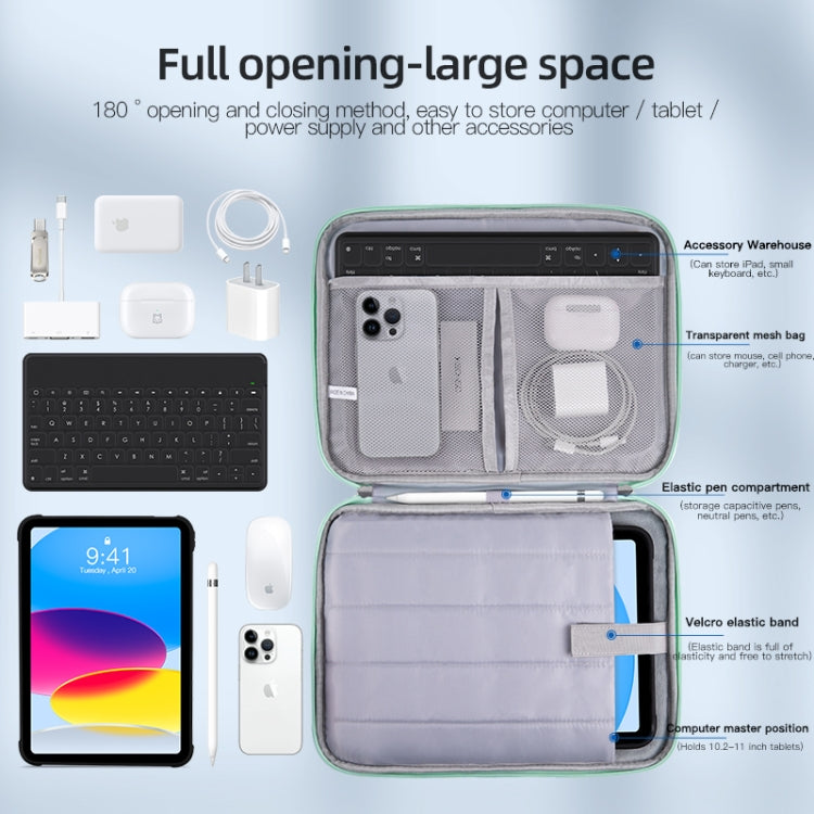 For 9.7-11 inch Laptop Portable Cloth Texture Leather Bag(Black) by buy2fix