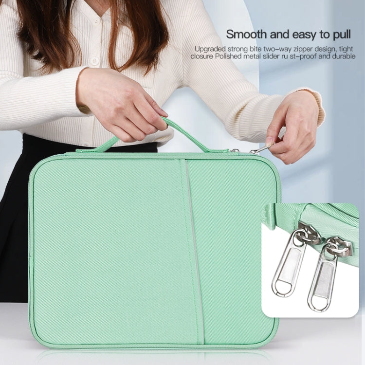 For 9.7-11 inch Laptop Portable Cloth Texture Leather Bag(Green) by buy2fix