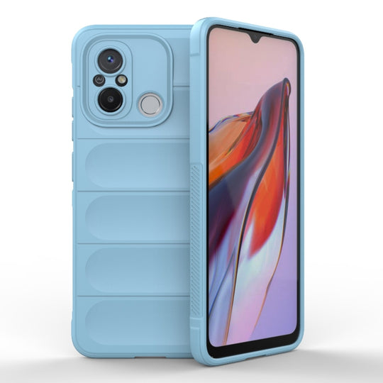 For Xiaomi Redmi 12C Magic Shield TPU + Flannel Phone Case(Light Blue)