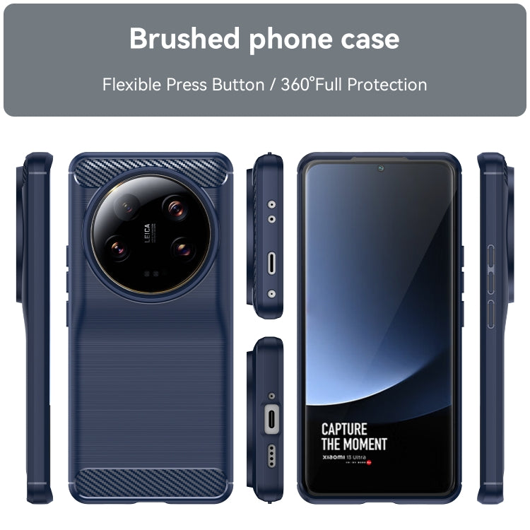 For Xiaomi 13 Ultra Carbon Fiber Brushed Texture TPU Case(Navy) - 13 Ultra Cases by buy2fix | Online Shopping UK | buy2fix