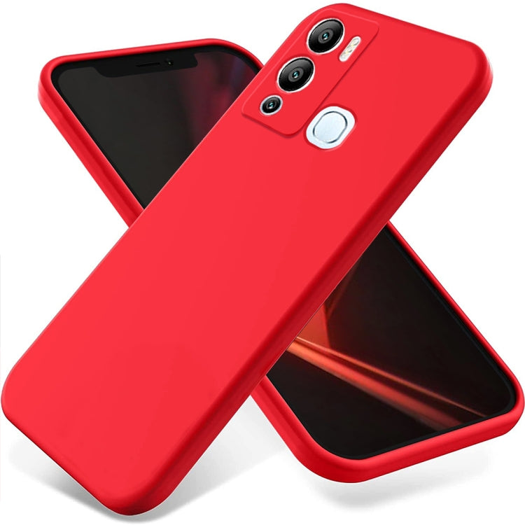 For Infinix Hot 12i Pure Color Liquid Silicone Shockproof Phone Case(Red) - Infinix Cases by buy2fix | Online Shopping UK | buy2fix