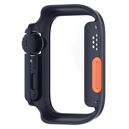 For Apple Watch Series 9 / 8 / 7 45mm Tempered Film + PC Integrated Watch Protective Case(Midnight Blue) by buy2fix