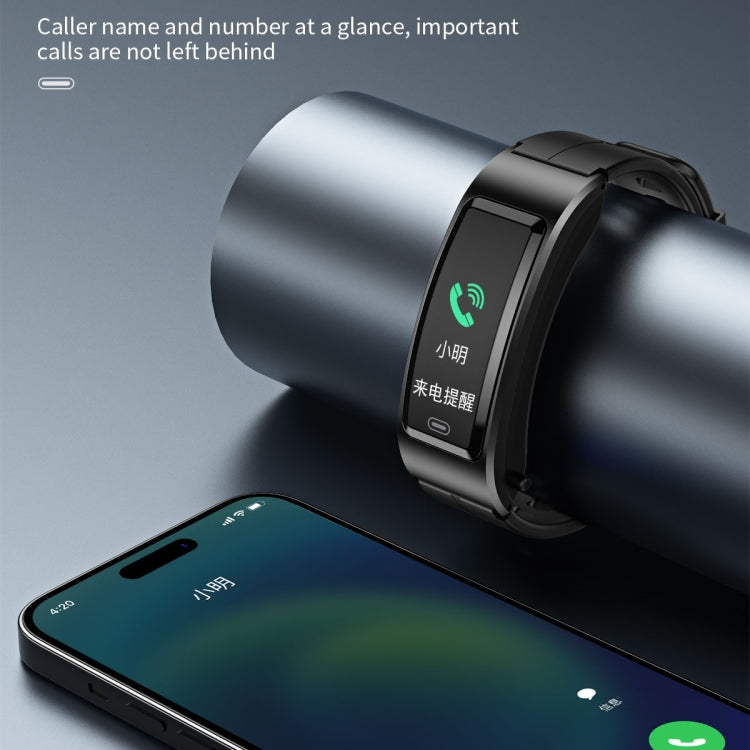 B7 Bluetooth Earphone Smart Bracelet, Support Sleep Monitoring / Blood Oxygen Monitoring / Heart Rate Monitoring(Black + Black Silicone Strap) by buy2fix