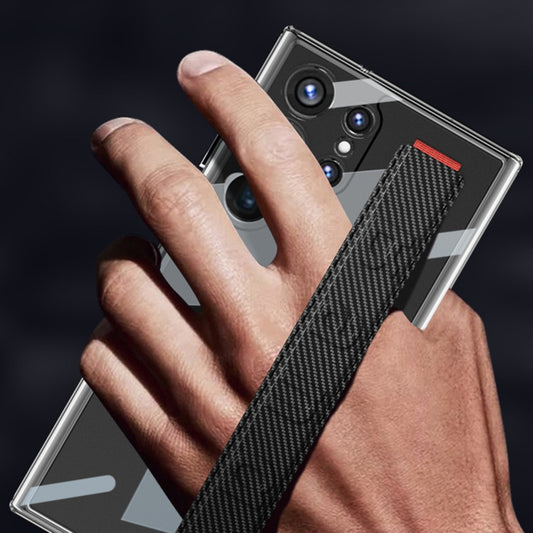 For Samsung Galaxy S23 Ultra GKK TPU + PC + Wrist Strap Transparent Shockproof Phone Case(Green) by GKK