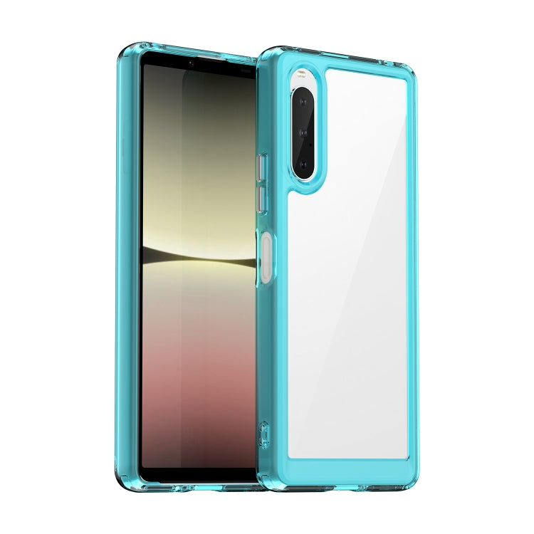 For Sony Xperia 10 V Colorful Series Acrylic + TPU Phone Case(Transparent Blue) - Sony Cases by buy2fix | Online Shopping UK | buy2fix