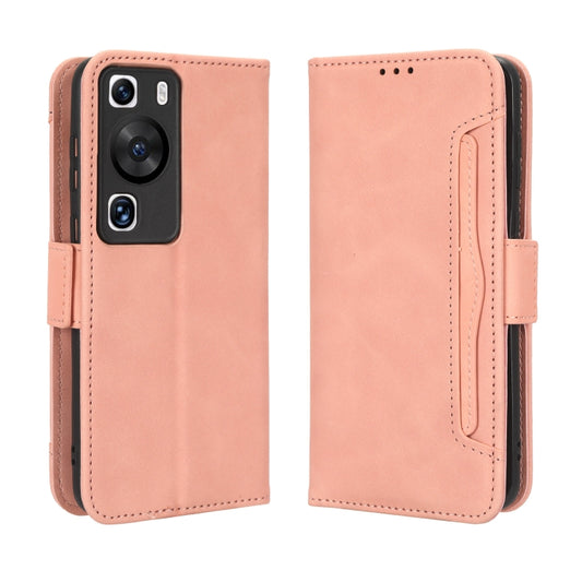 For Huawei P60 / P60 Pro Skin Feel Calf Texture Card Slots Leather Phone Case(Pink) by buy2fix