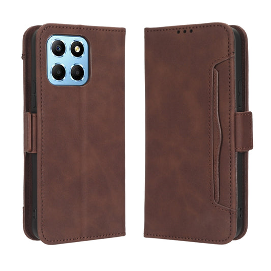 For Honor 70 Lite / X6 4G Skin Feel Calf Texture Card Slots Leather Phone Case(Brown) by buy2fix