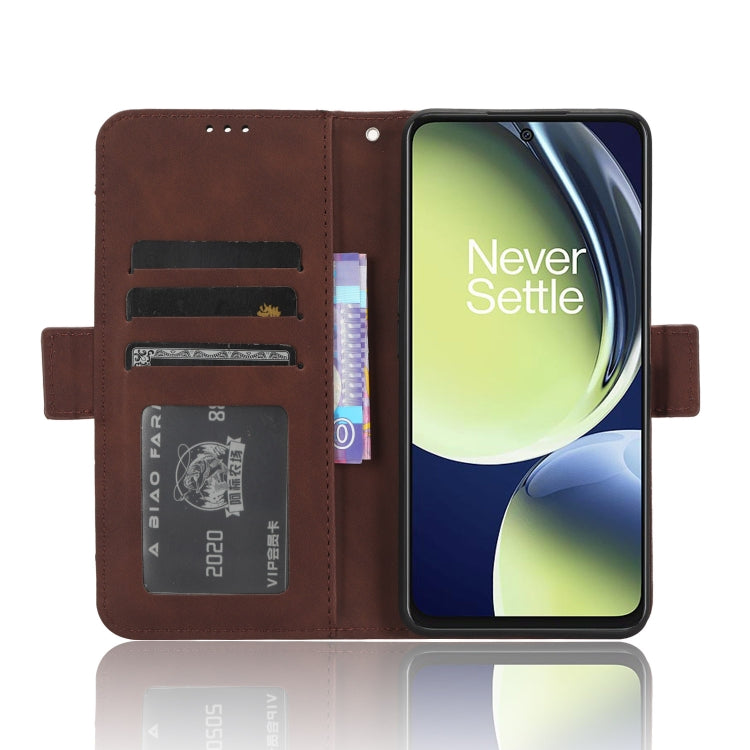 For OnePlus Nord CE 3 Lite Skin Feel Calf Texture Card Slots Leather Phone Case(Brown) - OnePlus Cases by buy2fix | Online Shopping UK | buy2fix