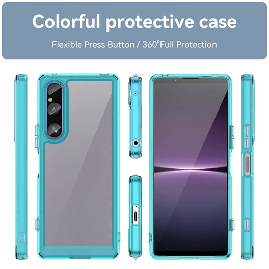For Sony Xperia 1 V Colorful Series Acrylic + TPU Phone Case(Transparent Blue) by buy2fix