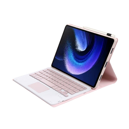 For Xiaomi Pad 6 / Pad 6 Pro A0N7-A Lambskin Texture Ultra-thin Bluetooth Keyboard Leather Case with Touchpad(Pink) - Others Keyboard by buy2fix | Online Shopping UK | buy2fix