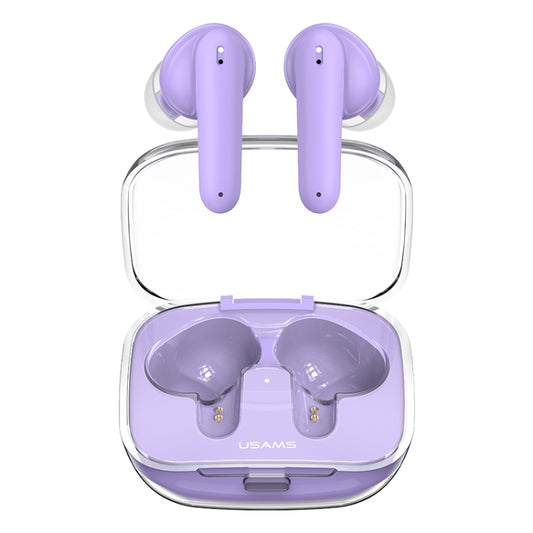 USAMS BE16 Ice Tray Series Transparent TWS In-Ear Wireless Bluetooth Earphone(Purple) - TWS Earphone by USAMS | Online Shopping UK | buy2fix