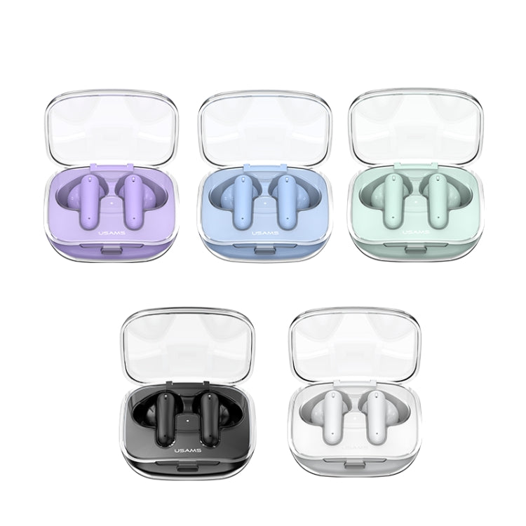 USAMS BE16 Ice Tray Series Transparent TWS In-Ear Wireless Bluetooth Earphone(Purple) - TWS Earphone by USAMS | Online Shopping UK | buy2fix