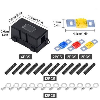 6 in 1 ANS Car Fuse Holder Fuse Box, Current:40A & 50A & 60A by buy2fix