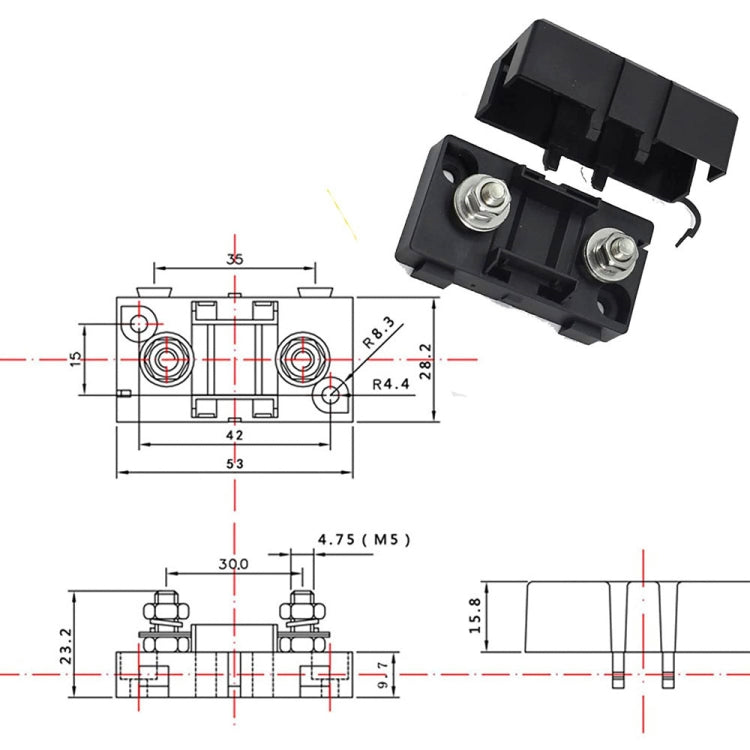 6 in 1 ANS Car Fuse Holder Fuse Box, Current:40A & 50A & 60A by buy2fix