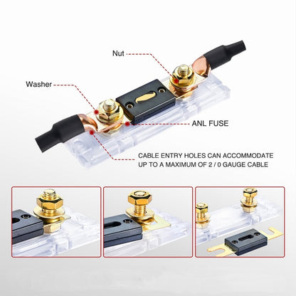 2 in 1 ANL Car Fuse Holder Electrical Protection Insulating Cover, Current:300A by buy2fix