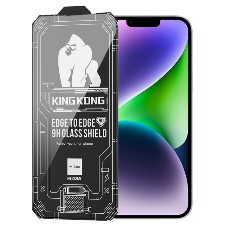 For iPhone 14 Plus WK WTP-066 King Kong Vacha 9D Curved HD Tempered Glass Film(Black) - iPhone 14 Plus Tempered Glass by WK | Online Shopping UK | buy2fix