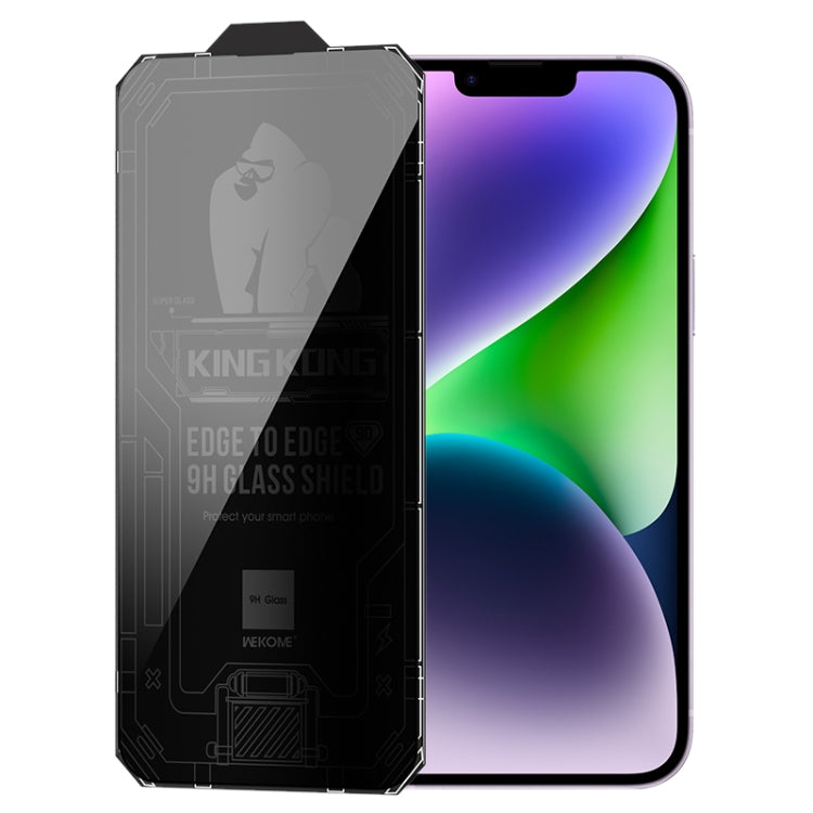 For iPhone 14 Plus WK WTP-067 King Kong Vacha 9D Curved Privacy Tempered Glass Film(Black) - iPhone 14 Plus Tempered Glass by WK | Online Shopping UK | buy2fix