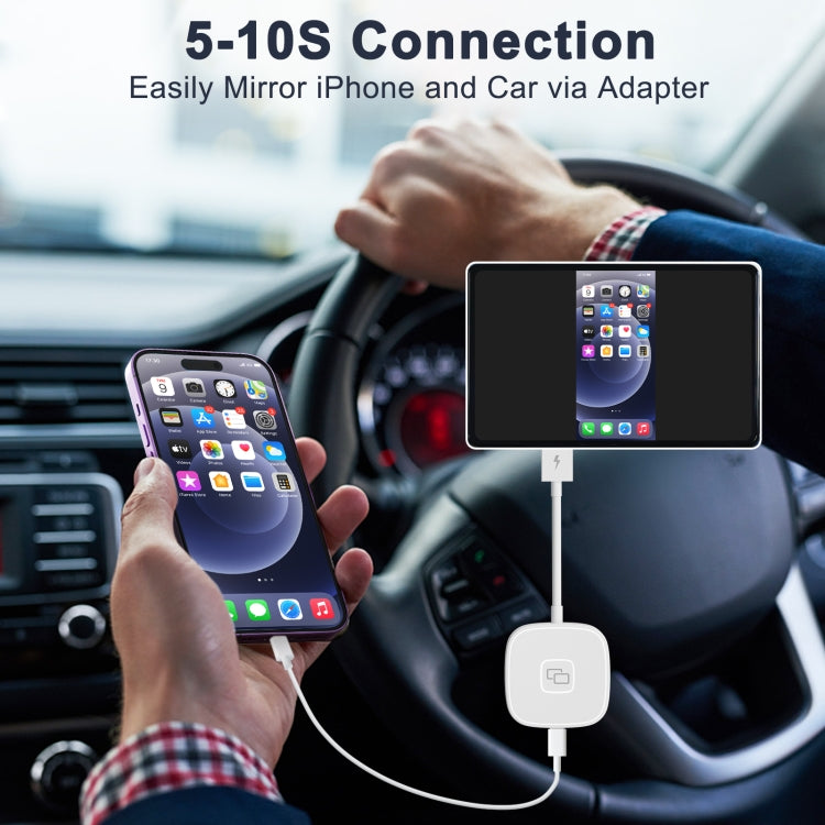 THT-020-7 USB + USB-C / Type-C Carplay Mirror Adapter for iPhone(White) -  by buy2fix | Online Shopping UK | buy2fix