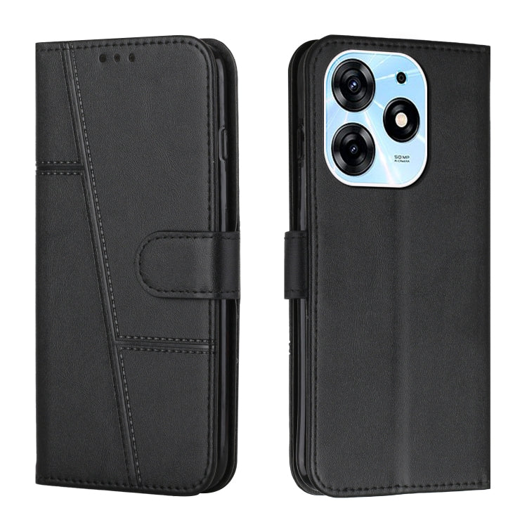 For Tecno Spark 10 Pro Stitching Calf Texture Buckle Leather Phone Case(Black) by buy2fix
