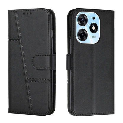 For Tecno Spark 10 Pro Stitching Calf Texture Buckle Leather Phone Case(Black) by buy2fix