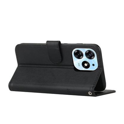 For Tecno Spark 10 Pro Stitching Calf Texture Buckle Leather Phone Case(Black) by buy2fix