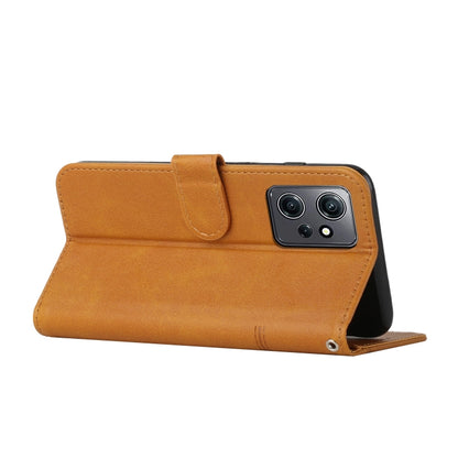 For Xiaomi Redmi Note 12 4G Global Stitching Calf Texture Buckle Leather Phone Case(Yellow) - Note 12 Cases by buy2fix | Online Shopping UK | buy2fix