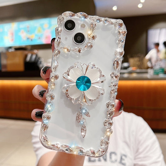 For iPhone 14 Pro Max Sunflower Diamond Phone Case(Transparent) - iPhone 14 Pro Max Cases by buy2fix | Online Shopping UK | buy2fix