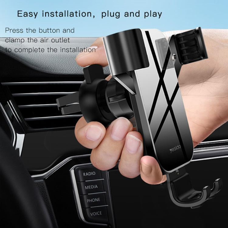 Yesido C87 Car Air Outlet Mirror Gravity Phone Mount Holder(Black) -  by Yesido | Online Shopping UK | buy2fix