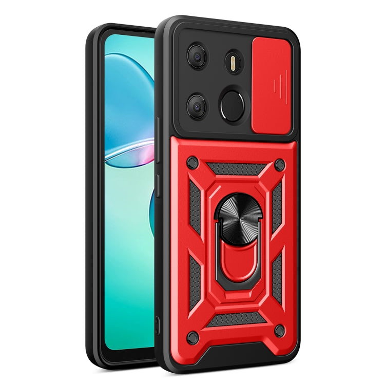 For Tecno Pop 7 Pro / Spark Go 2023 Sliding Camera Cover Design TPU+PC Protective Case(Red) by buy2fix