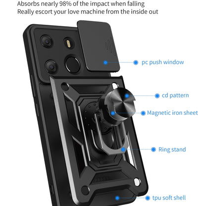 For Tecno Pop 7 Pro / Spark Go 2023 Sliding Camera Cover Design TPU+PC Protective Case(Red) by buy2fix