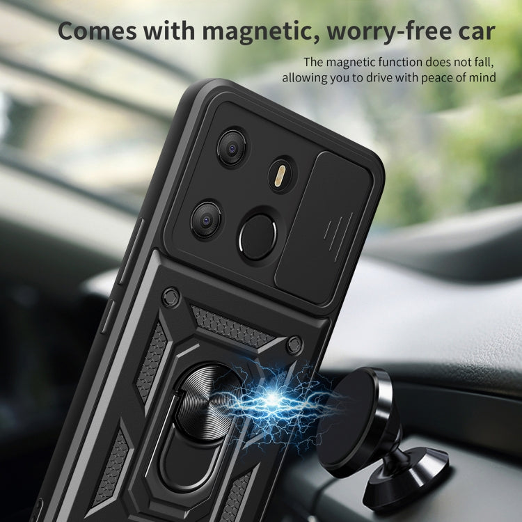 For Tecno Pop 7 Pro / Spark Go 2023 Sliding Camera Cover Design TPU+PC Protective Case(Red) by buy2fix