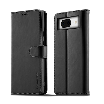 For Google Pixel 8 LC.IMEEKE Calf Texture Flip Leather Phone Case(Black) - Google Cases by LC.IMEEKE | Online Shopping UK | buy2fix