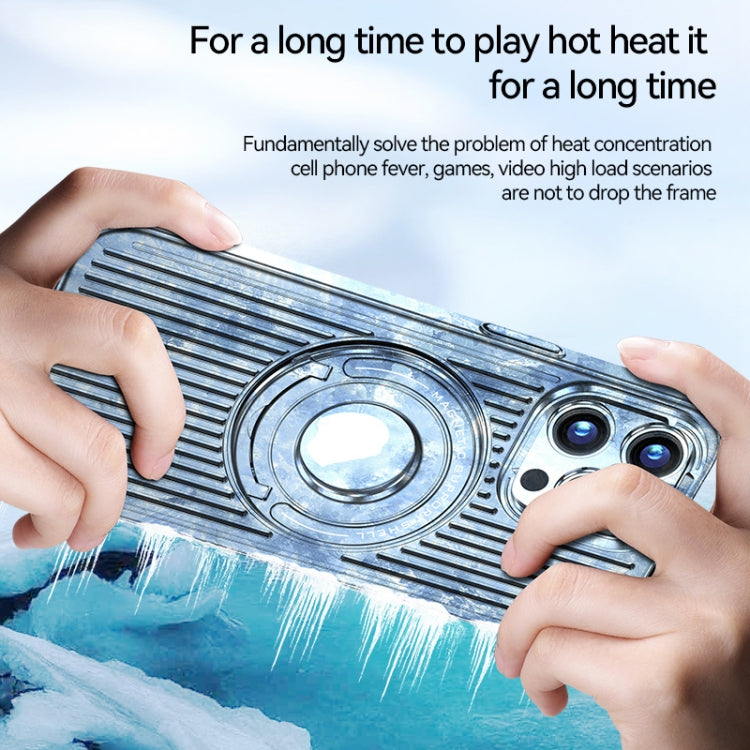 For iPhone 13 Pro Cooling MagSafe Magnetic Ring Holder Phone Case(Blue) - iPhone 13 Pro Cases by buy2fix | Online Shopping UK | buy2fix