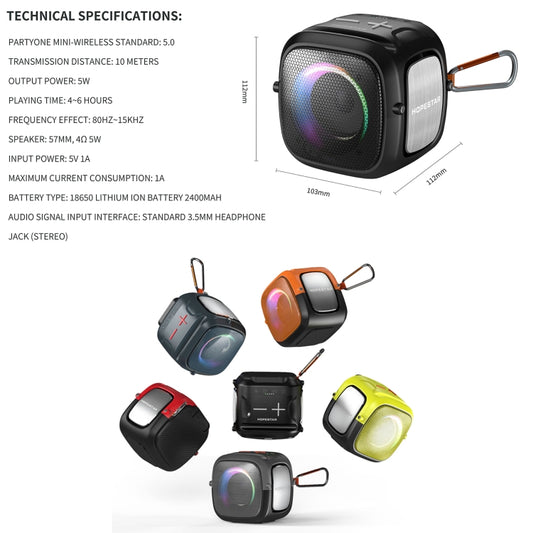 HOPESTAR Partyone mini Outdoor Wireless Bluetooth Speaker(Grey) by HOPESTAR