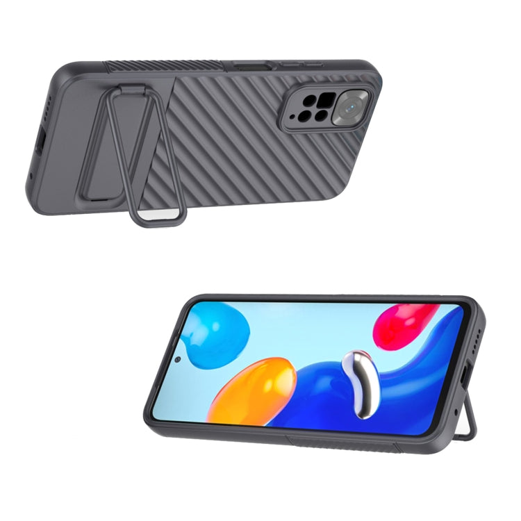 For Xiaomi Redmi Note 11 Wavy Texture TPU Phone Case with Lens Film(Grey) - Xiaomi Cases by buy2fix | Online Shopping UK | buy2fix