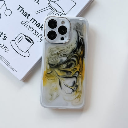 For iPhone 13 Pro Oil Painting Electroplating TPU Phone Case(White) - iPhone 13 Pro Cases by buy2fix | Online Shopping UK | buy2fix