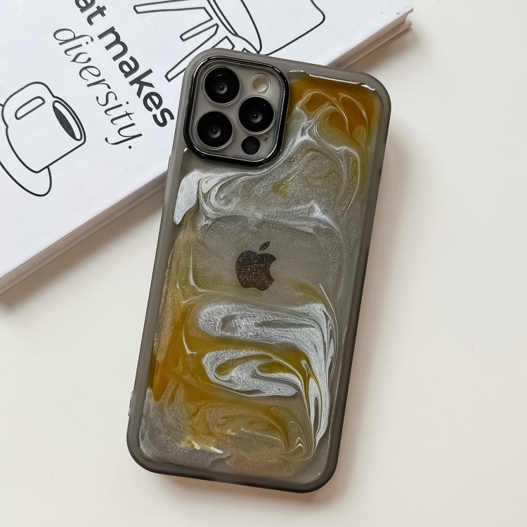 For iPhone 12 Pro Oil Painting Electroplating TPU Phone Case(Grey) by buy2fix