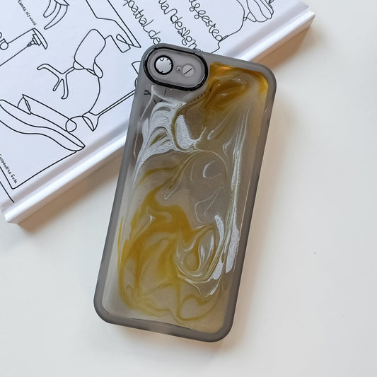 For iPhone SE 2022/2020 / 8 / 7 Oil Painting Electroplating TPU Phone Case(Grey) by buy2fix