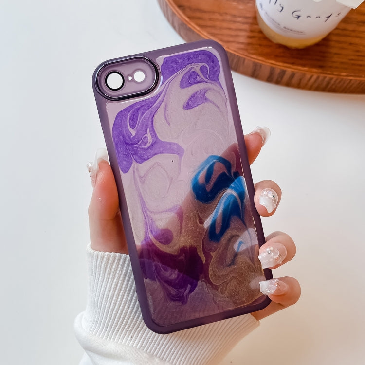 For iPhone SE 2022/2020 / 8 / 7 Oil Painting Electroplating TPU Phone Case(Purple) - iPhone SE 2022 / 2020 / 8 / 7 Cases by buy2fix | Online Shopping UK | buy2fix