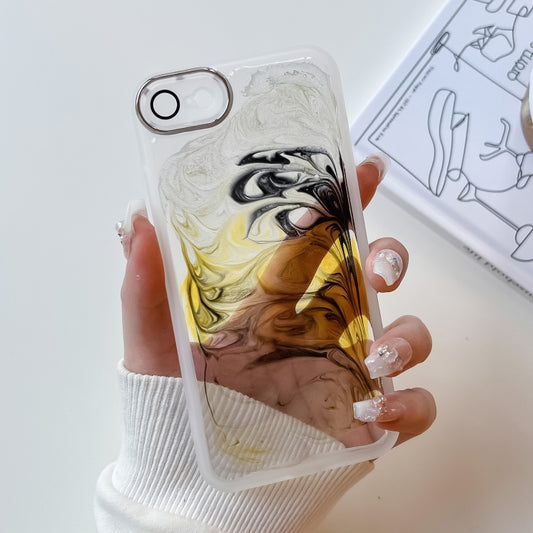 For iPhone SE 2022/2020 / 8 / 7 Oil Painting Electroplating TPU Phone Case(White) - iPhone SE 2022 / 2020 / 8 / 7 Cases by buy2fix | Online Shopping UK | buy2fix