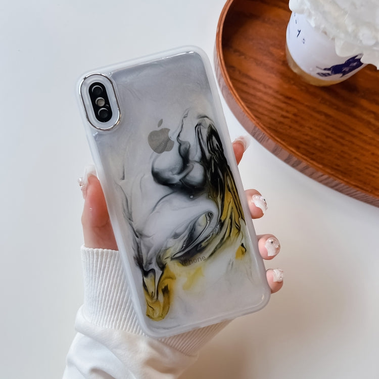 For iPhone XS Max Oil Painting Electroplating TPU Phone Case(White) - More iPhone Cases by buy2fix | Online Shopping UK | buy2fix