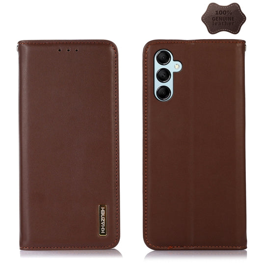 For Samsung Galaxy M54 5G KHAZNEH Nappa Top Layer Cowhide Leather Phone Case(Brown)