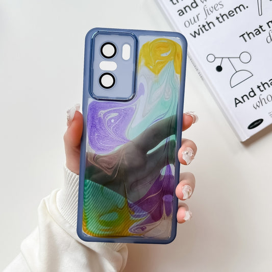 For Xiaomi Redmi K40 Pro Oil Painting Electroplating TPU Phone Case(Blue) - K40 Pro Cases by buy2fix | Online Shopping UK | buy2fix