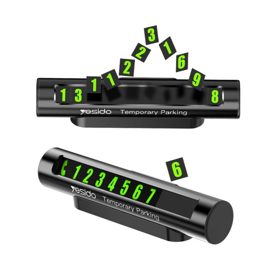 Yesido C68 Car Temporary Parking Card Magnetic Adsorption Luminous Phone Number Plate(Black) by Yesido