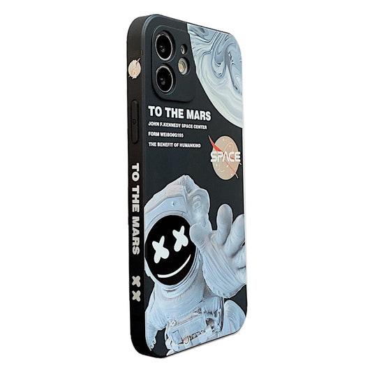 For iPhone 13 Martian Astronaut Pattern Shockproof Phone Case(Black) by buy2fix